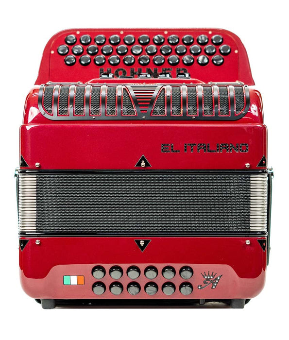 Pre-Owned Hohner Anacleto El Italiano III 5 Switch Compact EAD Accordion - Red | Used