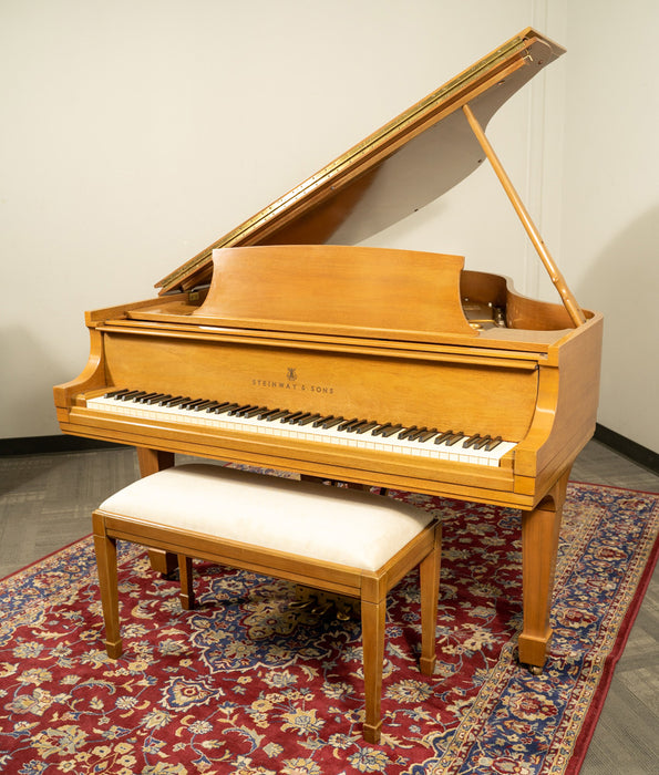 Steinway & Sons 5'7" Model M Grand Piano | Satin Oak | SN: 395111 | Used