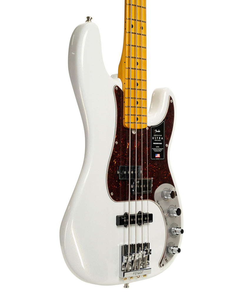 Fender American Ultra Precision Bass, Maple Fingerboard, Arctic Pearl