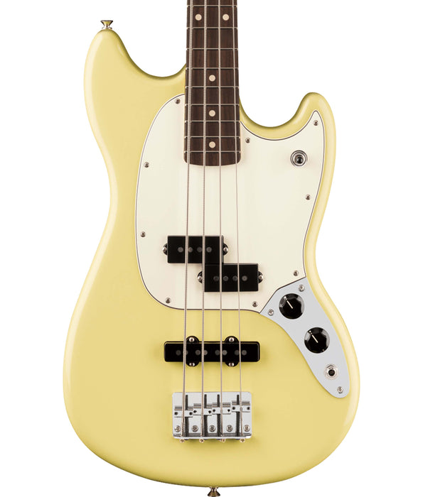 Fender Player II Mustang Bass PJ Guitar, Rosewood Fingerboard - Hialeah Yellow