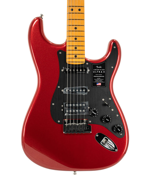 Fender American Ultra II Stratocaster HSS Electric Guitar - Maple Fingerboard, Sinister Red | New