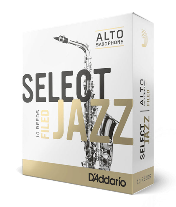 D'Addario Select Jazz Filed Alto Saxophone Reeds, Strength 2 Hard - 10-pack