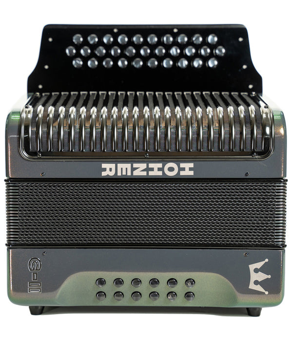 Hohner Corona C-II GCF Diatonic Accordion - Green to Gold