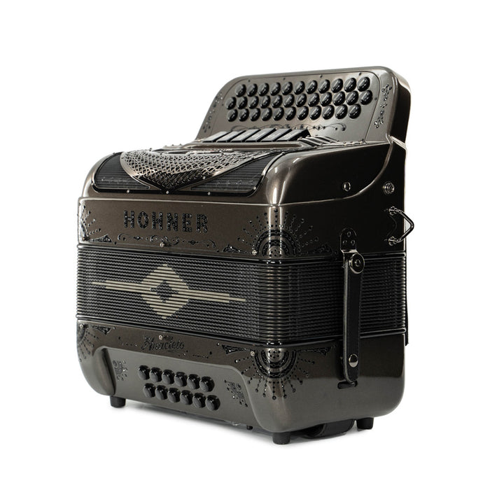 Hohner Anacleto Norteno Two Tone Compact FBE/EAD Accordion - Gun Metal Gray Metallic