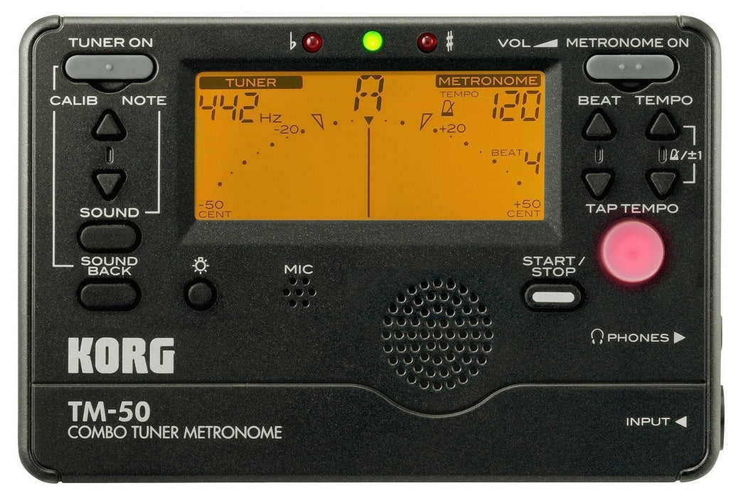 Korg TM-50BK Combo Tuner/Metronome Black