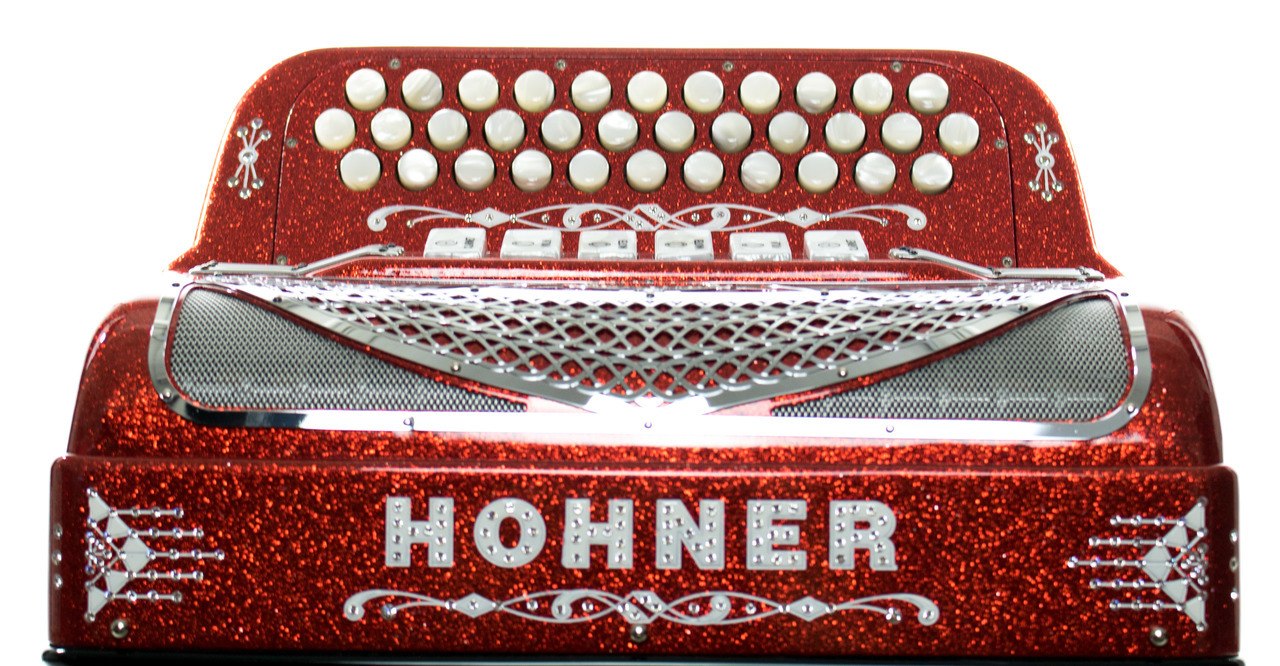 Hohner Anacleto Rey Del Norte TT EAD/GCF Compact Accordion Tinsel Red | New