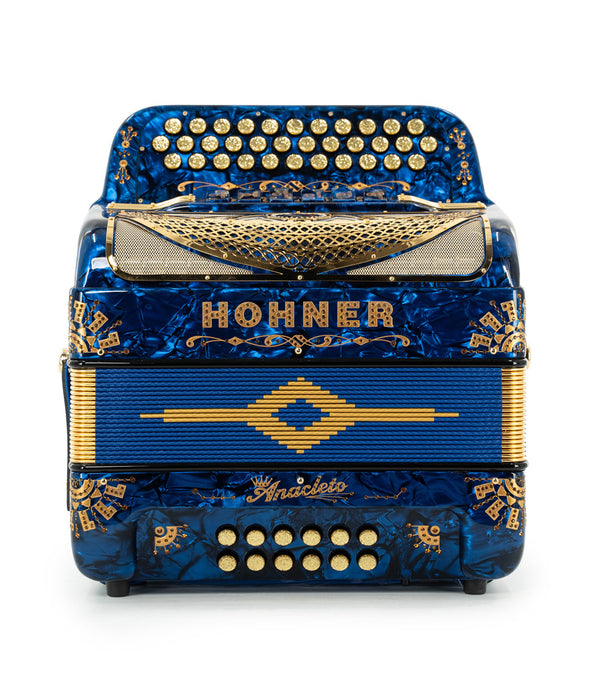 Hohner Anacleto Norteno Two Tone FBE/EAD Accordion - Pearl Blue