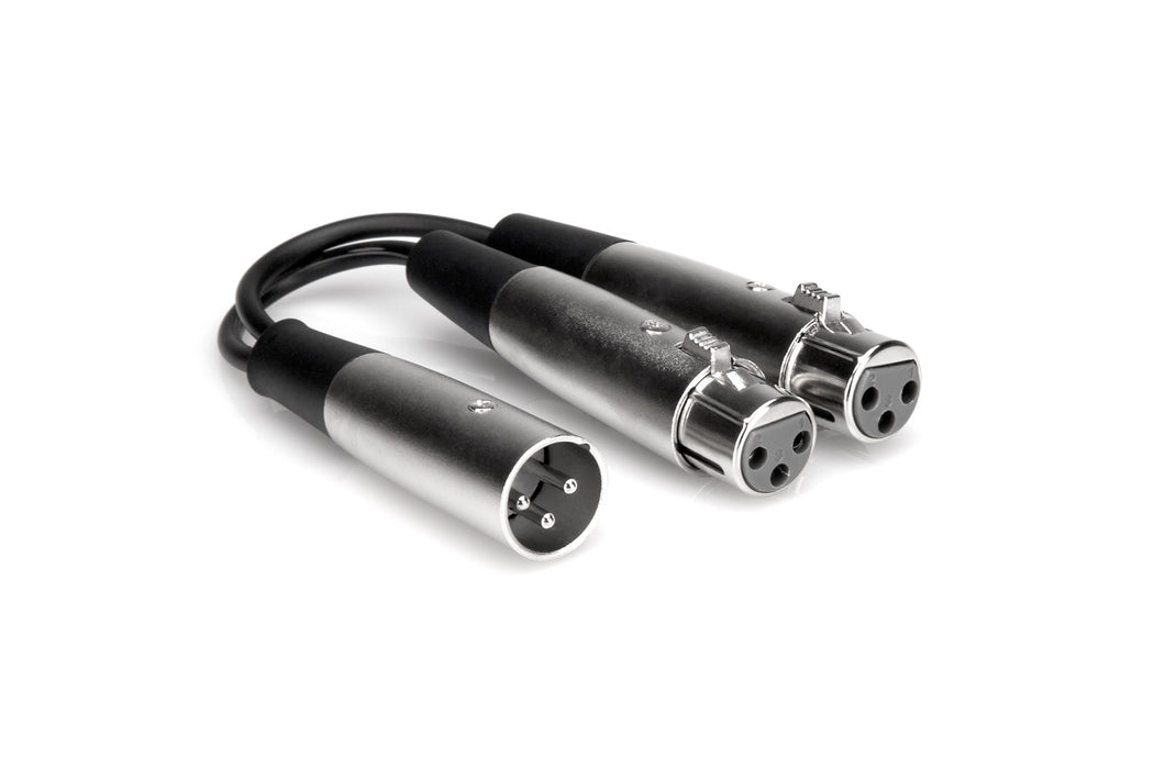 Hosa 6" Y Cable Dual XLR3F to XLR3M