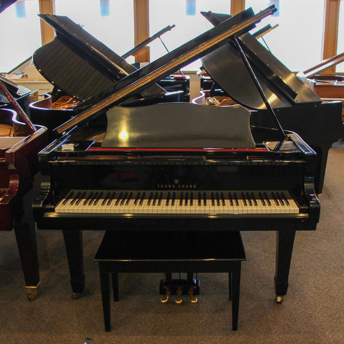 Young Chang Polished Ebony Baby Grand Piano