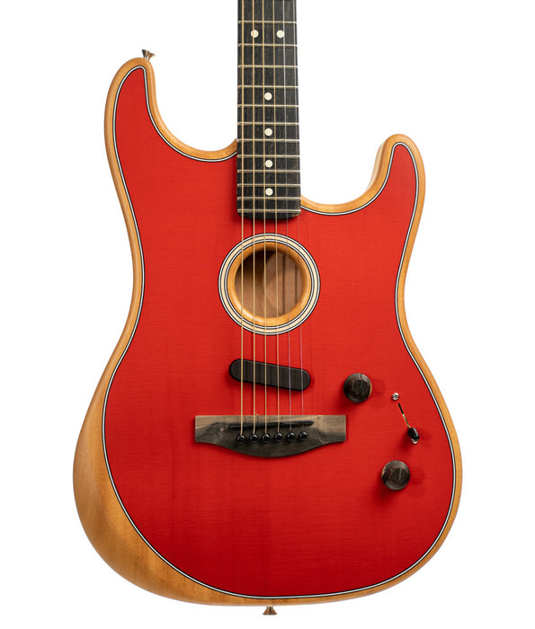 Pre-Owned Fender American Acoustasonic Strat, Ebony Fingerboard - Dakota Red