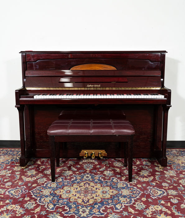 Lothar Schell Upright Piano | Polished Mahogany | SN: 300111 | Used