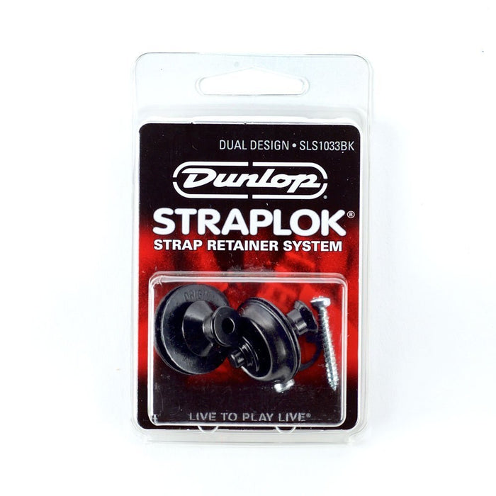 Dunlop SLS1033BK Straplok Dual Design Strap Retainer System - Black