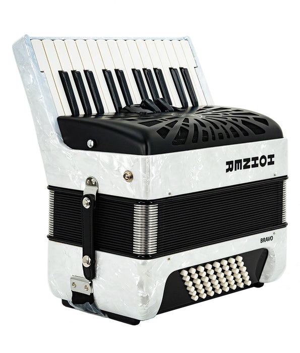 Pre-Owned Hohner Bravo II 48 Piano Accordion - White | Used