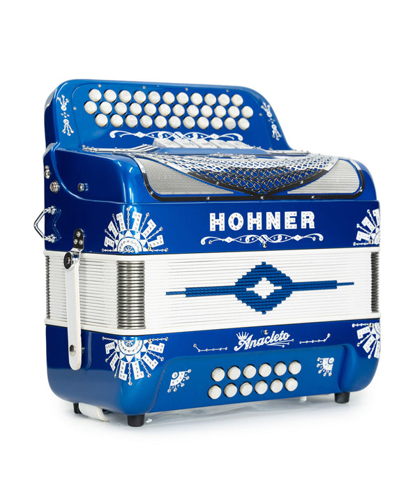 Hohner Anacleto Rey Del Norte III EAD Compact Accordion - Blue Alfa