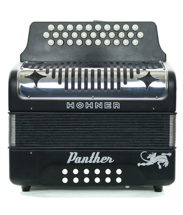 Hohner Panther FBbEb Black 3-Row Diatonic Accordion