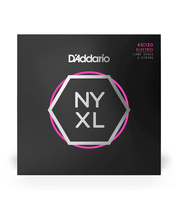 D'Addario NYXL 45-130 Regular Light 5-String, Long Scale, Electric Bass Strings