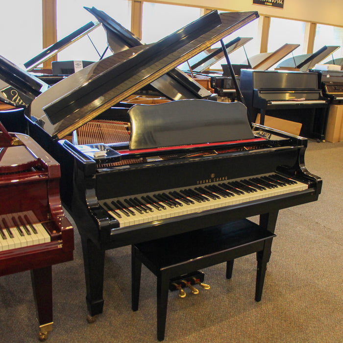 Young Chang Polished Ebony Baby Grand Piano