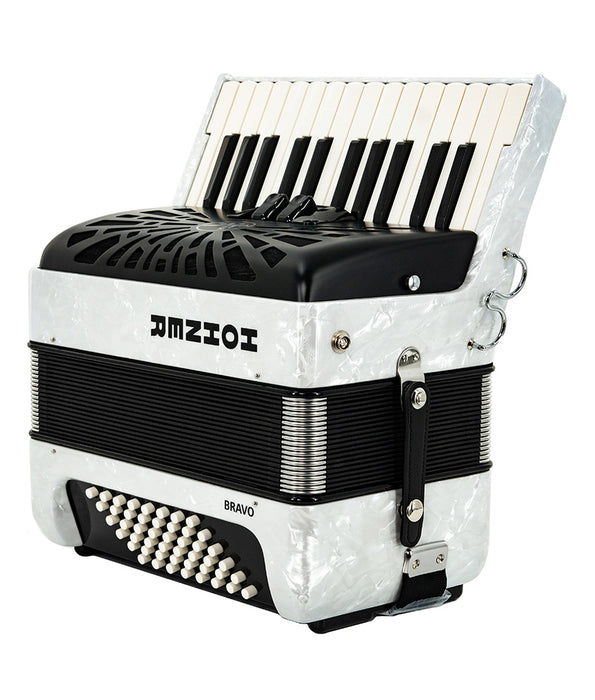 Pre-Owned Hohner Bravo II 48 Piano Accordion - White | Used