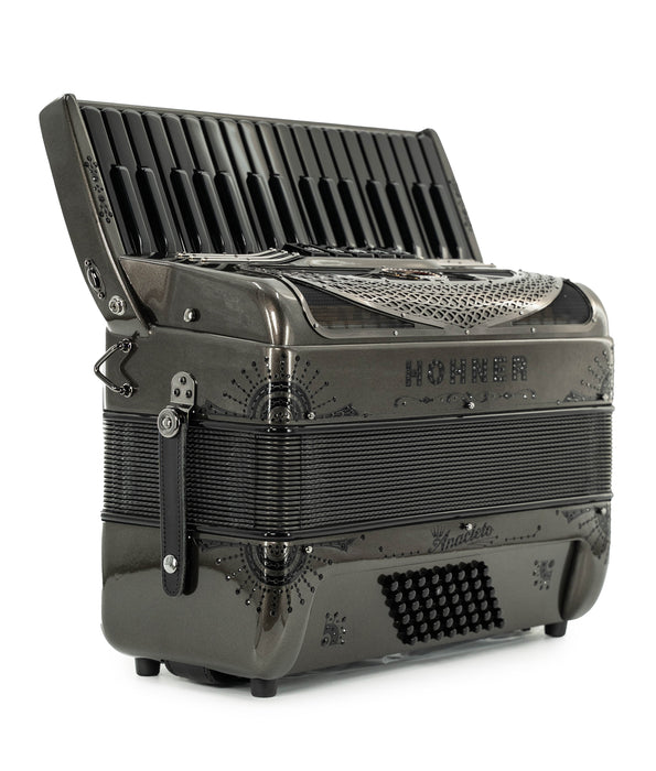 Hohner Anacleto Latino III 34/48 5 Switch Piano Chromatic Piano Accordion - Gun Metal Gray