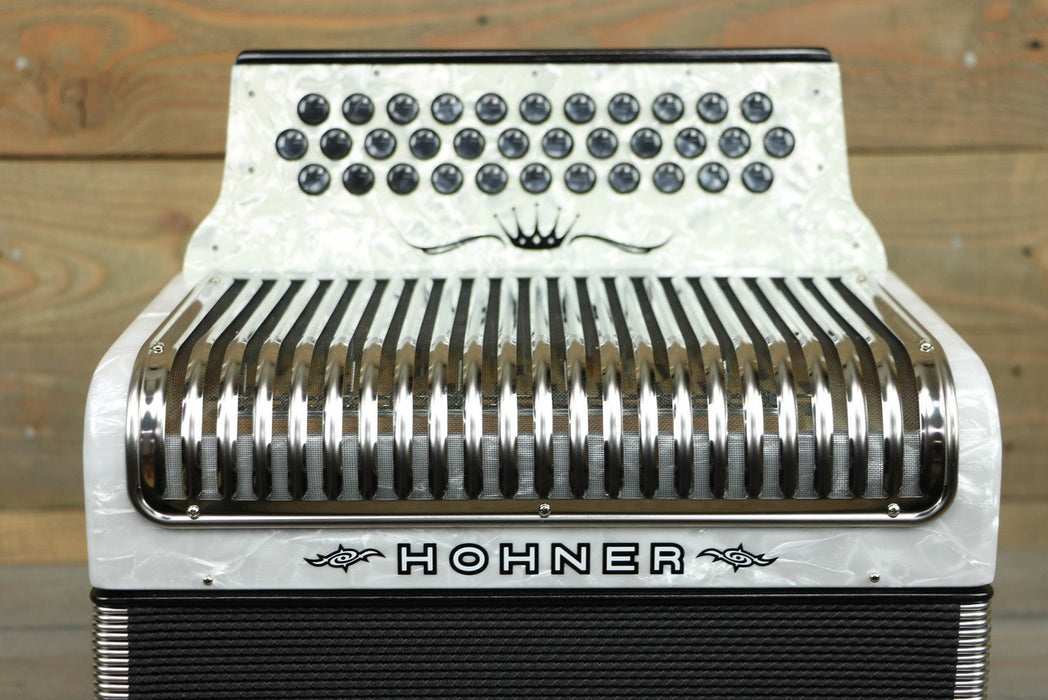 Pre-Owned Hohner Corona II Xtreme GCF Accordion - White