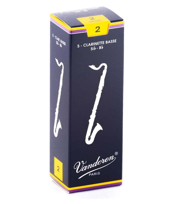 Vandoren CR122 Bass Clarinet Reeds, Strength 2 - 5 Pack