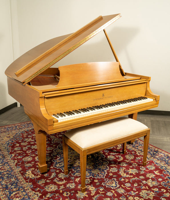 Steinway & Sons 5'7" Model M Grand Piano | Satin Oak | SN: 395111 | Used