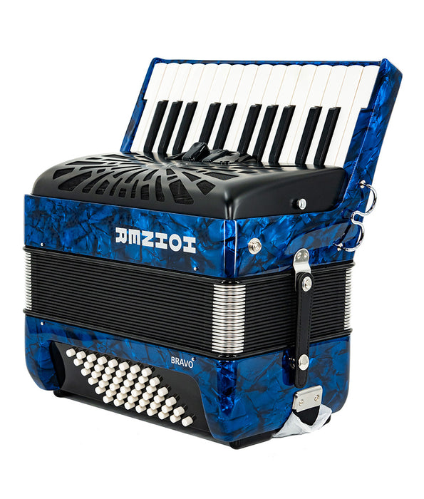 Pre-Owned Hohner BR48BL-N Bravo II 48 Piano Accordion - Pearl Dark Blue | Used