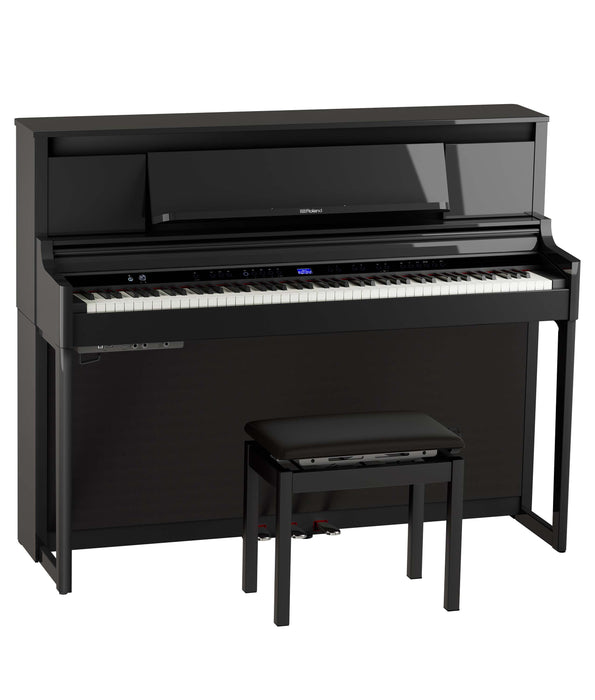 Roland LX-6 Digital Upright Piano w/ Bench and Stand - Polished Ebony