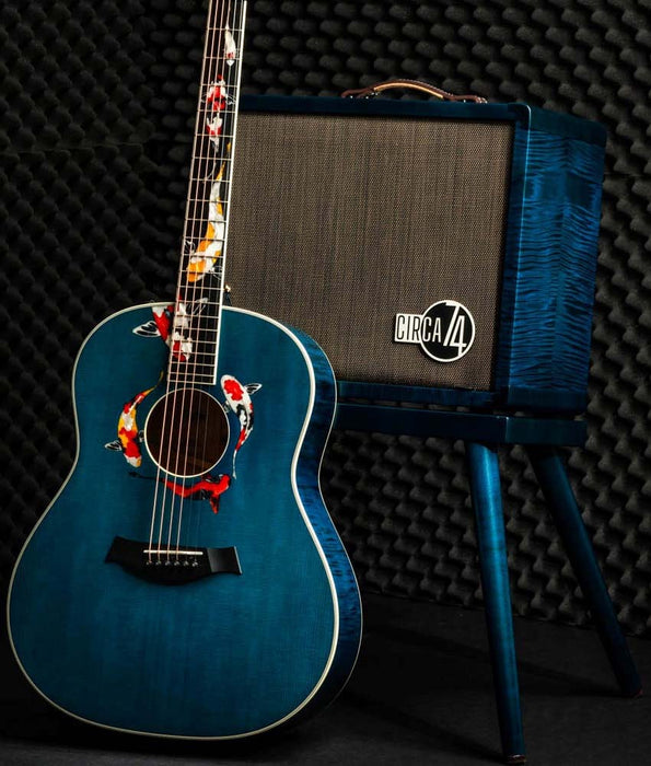 Taylor Custom Koi Fish Grand Pacific C17e Acoustic-Electric Guitar w/ Circa 74 Amp - Living Jewel Blue