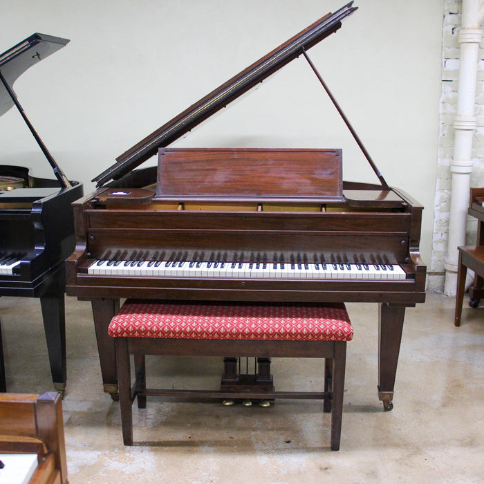 Vose & Sons Brown Mahogany Baby Grand Piano