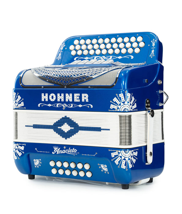 Hohner Anacleto Rey Del Norte III EAD Compact Accordion - Blue Alfa