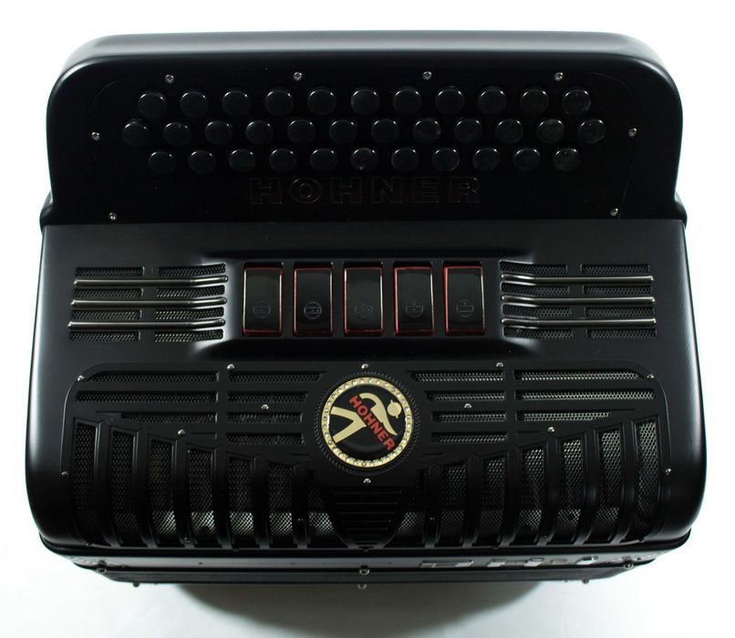 Hohner Anacleto Blackhawk 5-Switch Compact FBbEb Accoordion - Matte Black