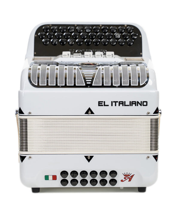 Hohner Anacleto El Italiano III 5 Switch Compact GCF Accordion - White