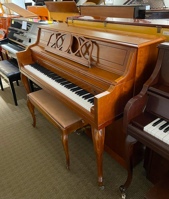 Young Chang 43" F-108 Queen Anne Console Piano | Satin Cherry | SN: 1326582 | Used