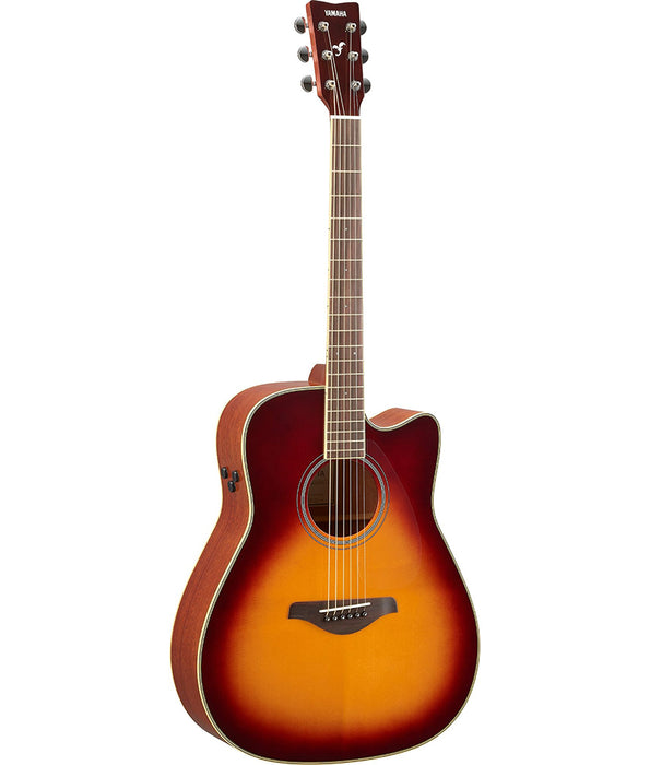 Pre-Owned Yamaha FGC-TA FG Cutaway TransAcoustic Acoustic-Electric Guitar - Brown Sunburst | Used