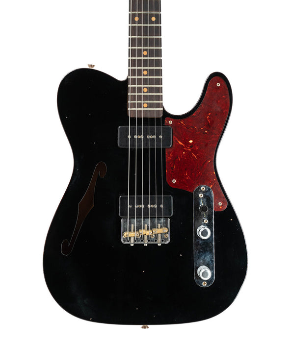 Pre-Owned Fender Custom Shop LTD Dual P-90 Thinline Telecaster Journeyman Relic Electric Guitar- Aged Black | Used