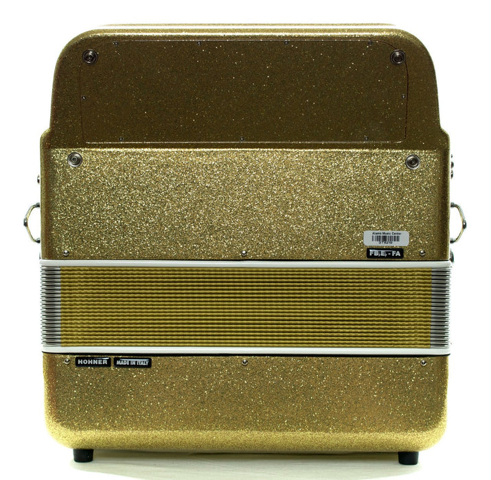 Hohner Anacleto Rey Del Norte III FBbEb Compact Accordion Tinsel Gold | New