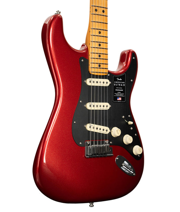 Fender American Ultra II Stratocaster Electric Guitar - Maple Fingerboard, Sinister Red | New