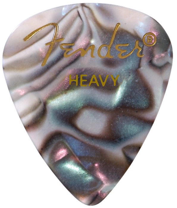 Fender Heavy Abalone 351 Celluloid Guitar Picks, 12 pack