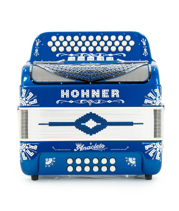 Hohner Anacleto Rey Del Norte III EAD Compact Accordion - Blue Alfa