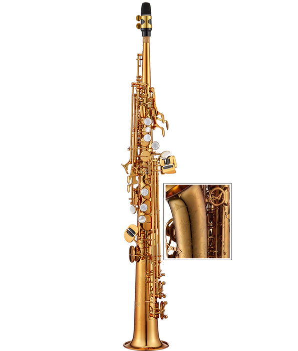 Antigua Winds ProOne SS6200 Bb Professional Soprano Saxophone - Amber