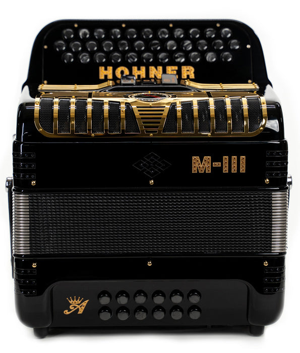 Hohner Anacleto MARK III 3 Switch Compact Accordion E Key - Black